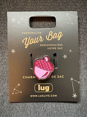 Lug Novelty Bag Enamel Sparkle Charm – Lugnut Acorn (Orchid Pink Nut)